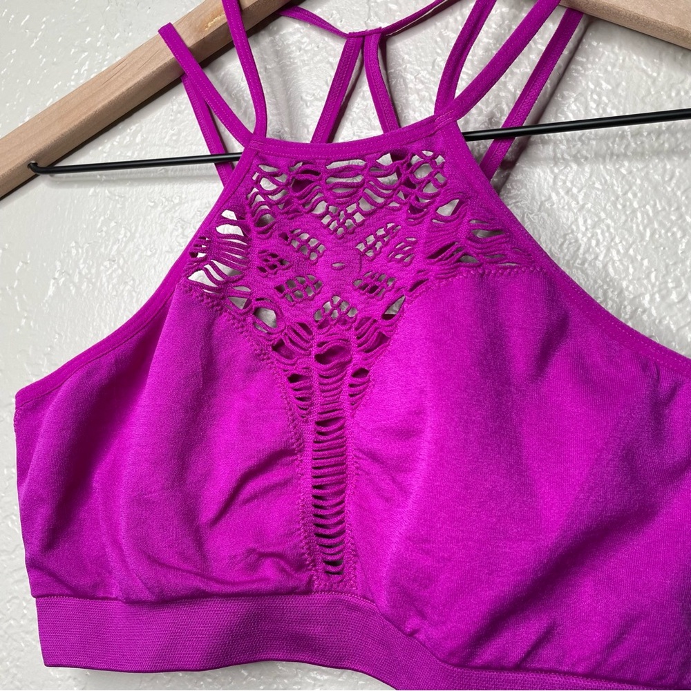 NWOT Victoria’s Secret Women's Bralette Halter Seamless Cutout Magenta Purple - Picture 4 of 10